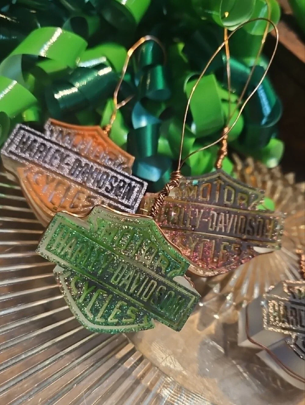 Hand Crafted Harley Davidson Ornaments NEW